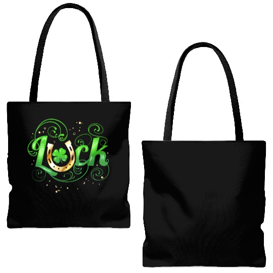 Green Golden Luck Logo With Horseshoe For St Tote Bags (AOP)