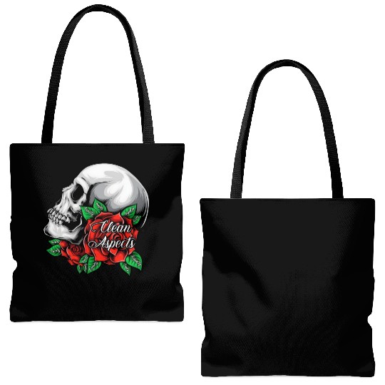 CA SKULL AND ROSES Tote Bags (AOP)