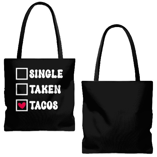 I Love Taco Anti-Valentine, Tacos Are My Valentine Tote Bags (AOP)