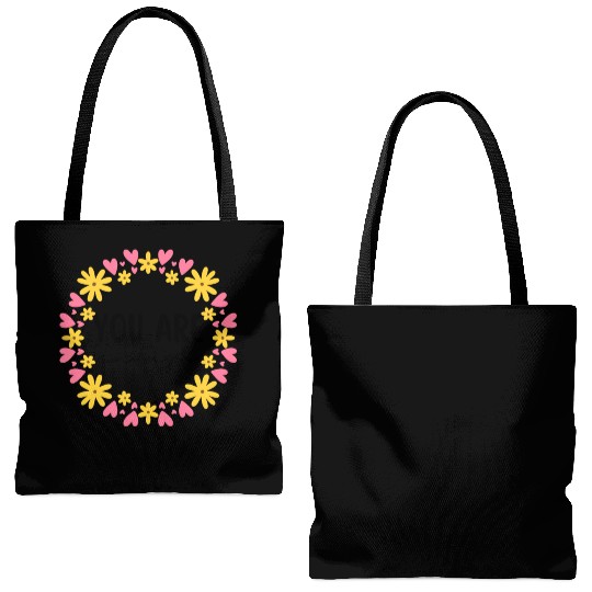 You Are Enough - Flower Crown Tote Bags (AOP)