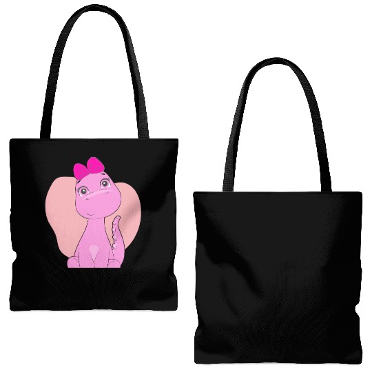 cute dinosaur Tote Bags (AOP)
