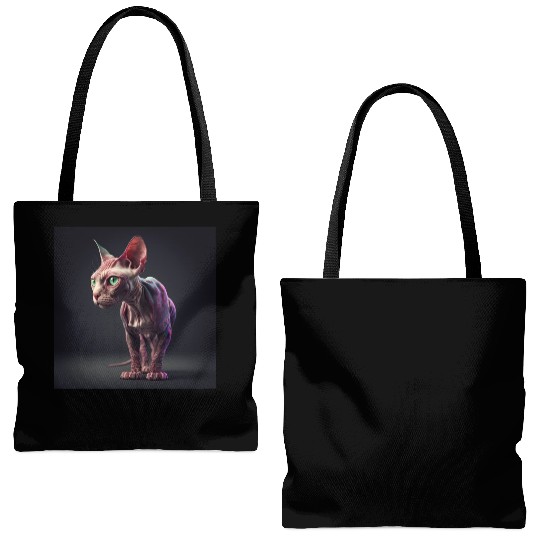 Canadian Sphynx cat with transparent skin Tote Bags (AOP)