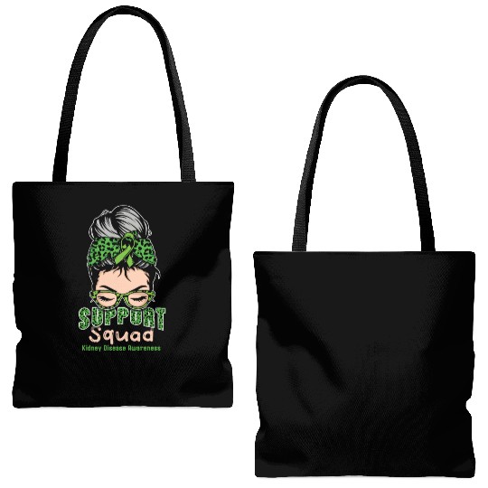 Support Squad Green Kidney Disease Awareness Month Tote Bags (AOP)