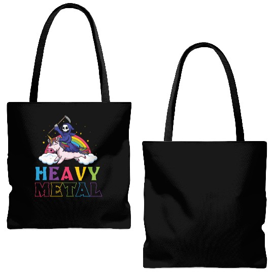 Metal Heavy Music Unicorn Skeleton Grim Rock Heavy Tote Bags (AOP)