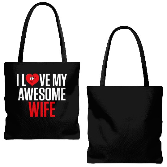 I Love My Awesome Wife Valentines Day Gift Tote Bags (AOP)