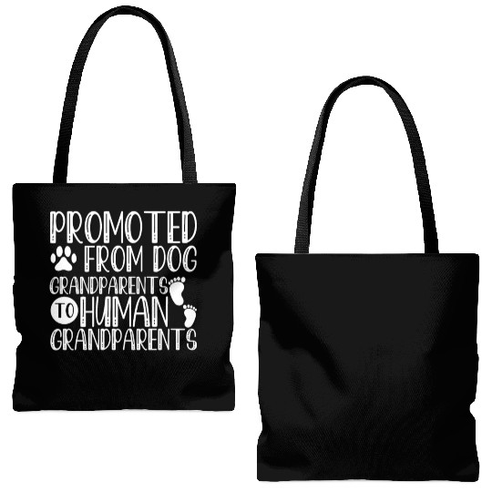 Promoted From Dog Grandparents To Human Grandparen Tote Bags (AOP)