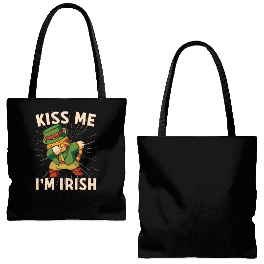 Kiss Me Im Irish Baby St Patricks Day Tote Bags (AOP)