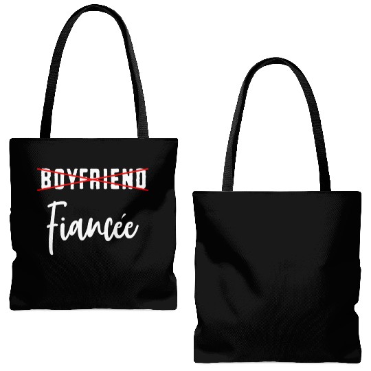 Couple Engagement Engaged Men Funny Fiancee Tote Bags (AOP)