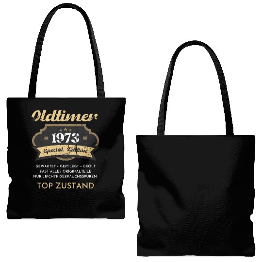 50th Birthday Vintage 1973 Tote Bags (AOP)