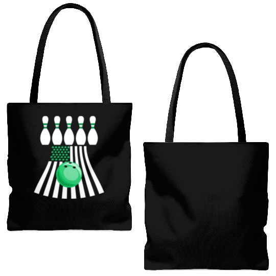 Bowling St Patrick s Day Irish American Flag Tote Bags (AOP)
