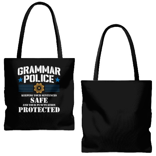Grammer Police - English Teacher Tote Bags (AOP)