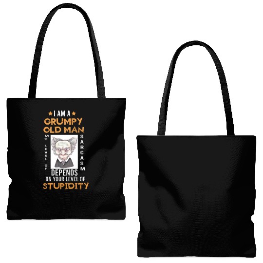I Am A Grumpy Old Man My Level Of Sarcasm Depends Tote Bags (AOP)