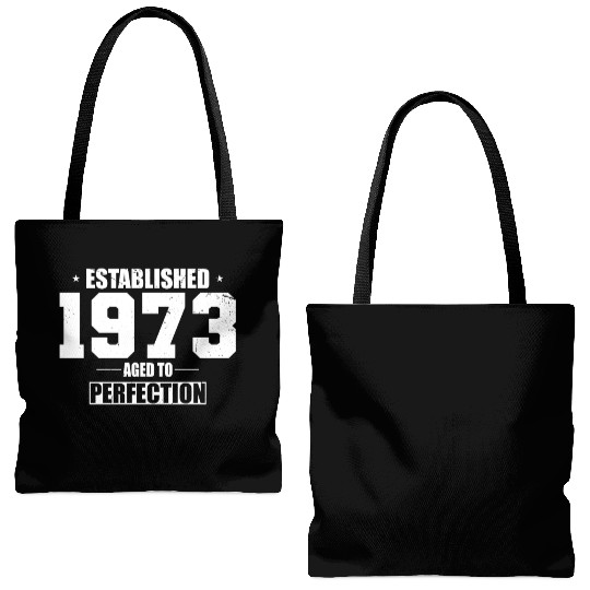 50th birthday vintage 1973 established 1973 Tote Bags (AOP)