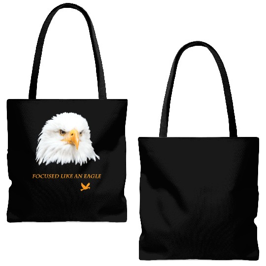 Bald Eagle Gift Idea Focussed like an Eagle Photo Tote Bags (AOP)