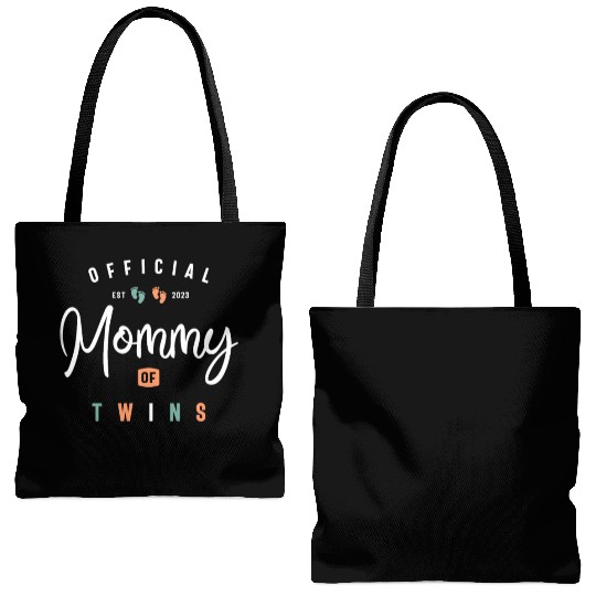 Womens Mommy of Twins New Mom To Be Expecting 2023 Tote Bags (AOP)
