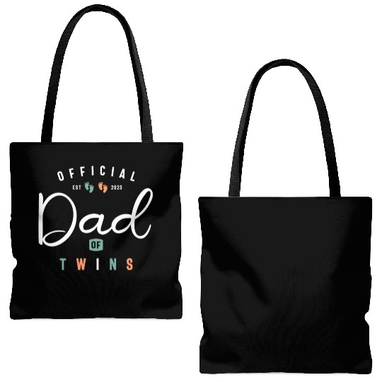 Dad of Twins Funny New Daddy To Be Expecting 2023 Tote Bags (AOP)
