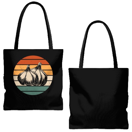 Retro Garlic Design Tote Bags (AOP)