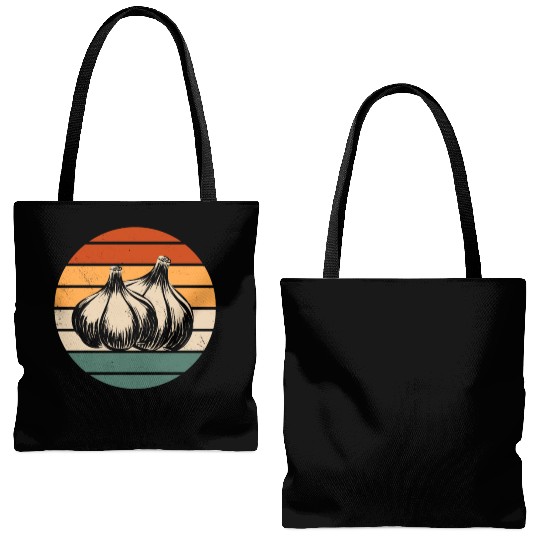 Retro Garlic Design Tote Bags (AOP)