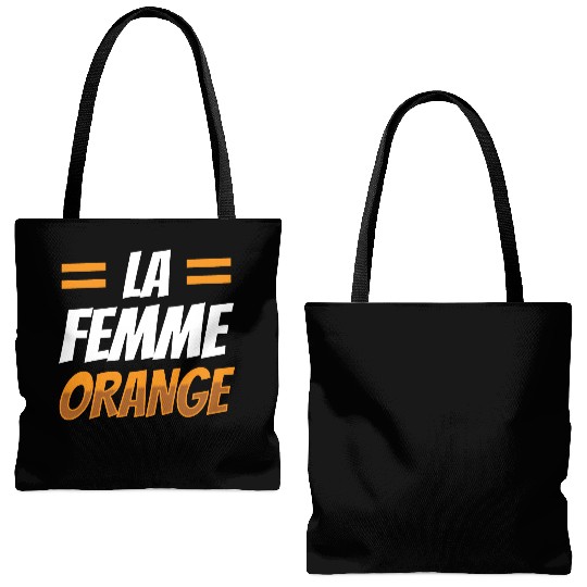 La Femme Orange Tote Bags (AOP)