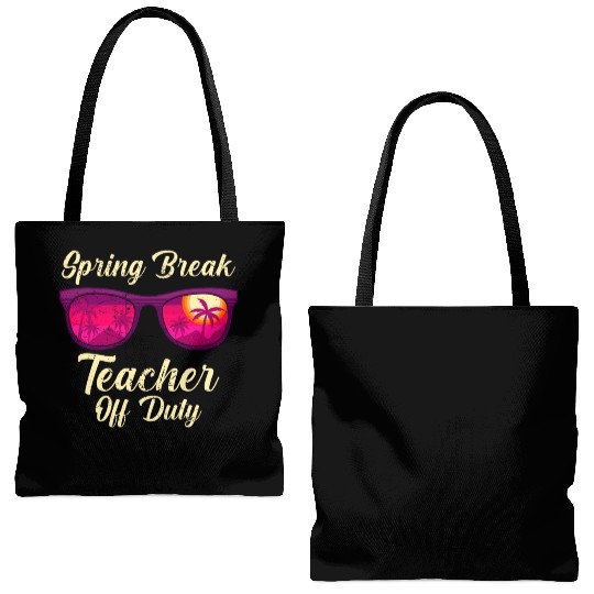 Spring break teacher off duty vacation teacher Tote Bags (AOP)