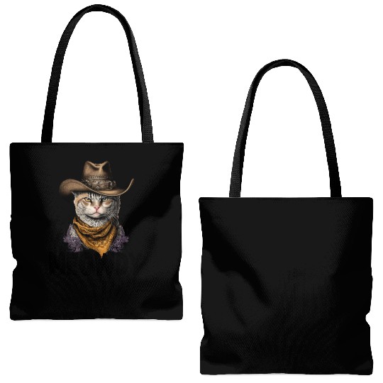 Meowdy Cat Meme Country Meow Howdy Funny Tote Bags (AOP)