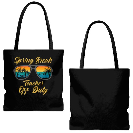 Spring break teacher off duty vacation teacher Tote Bags (AOP)