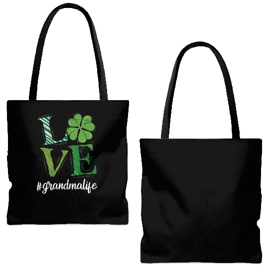 Love Grandma life St. Patrick's Day Grandma Tote Bags (AOP)