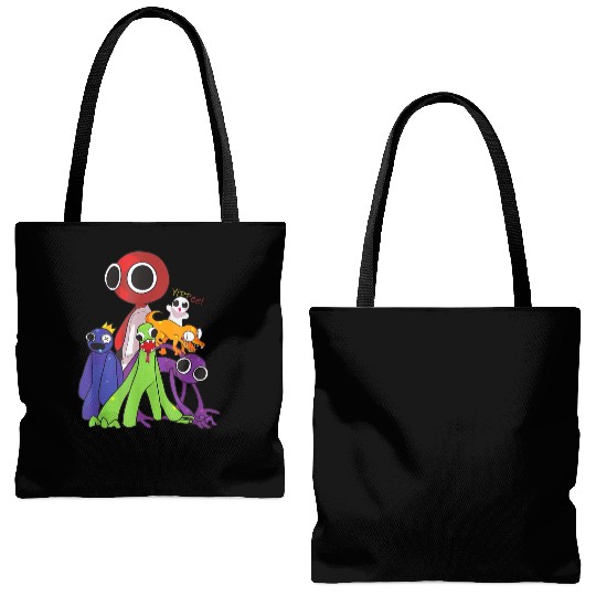 Rainbow Friends blue red orange green Tote Bags (AOP)
