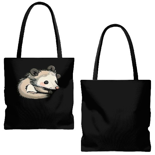 funny opossum play dead Tote Bags (AOP)