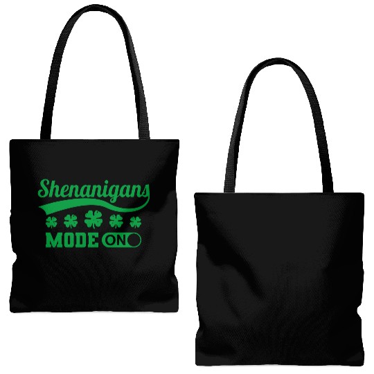 Shenanigans Mode On Shamrock Happy St Patricks Day Tote Bags (AOP)