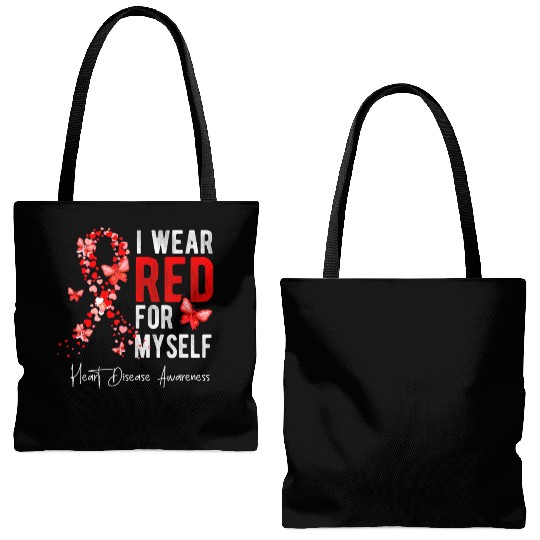 I Wear Red For Myself Heart Disease Awareness Mont Tote Bags (AOP)