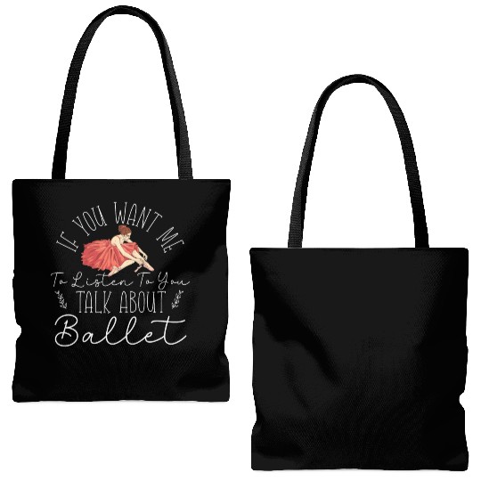 Ballet Dancer Dance Girl Ballerina Tote Bags (AOP)