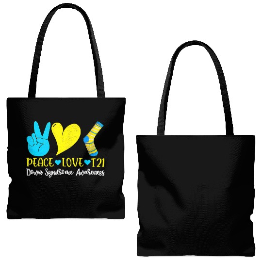 Hand Print Socks World Down Syndrome Awareness Day Tote Bags (AOP)