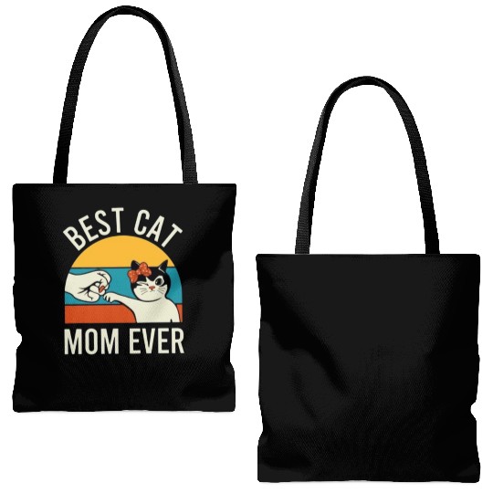 best cat mom ever Tote Bags (AOP)