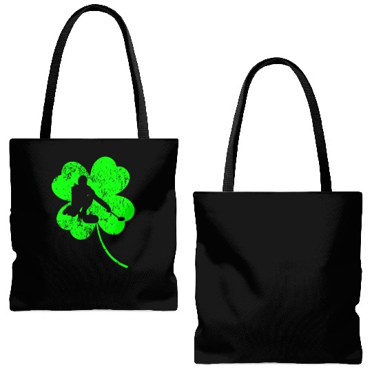 Curling St. Patrick's day shamrock Tote Bags (AOP)
