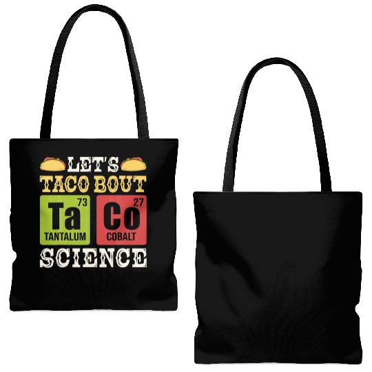 Lets Taco Bout Science Periodic Table Chemistry Tote Bags (AOP)