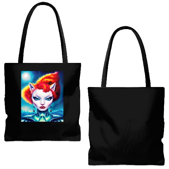 "Alien Cat Woman" Tote Bags (AOP)