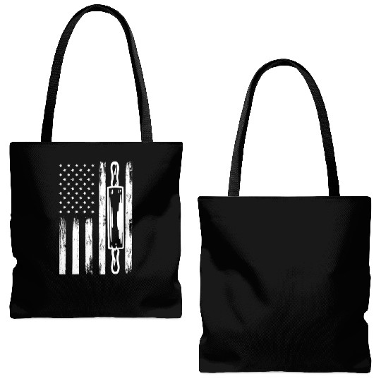 USA Flag Bread Baker America Tote Bags (AOP)