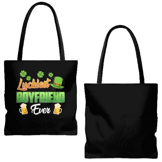 Luckiest Boyfriend Ever St. Patrick's Day Tote Bags (AOP)