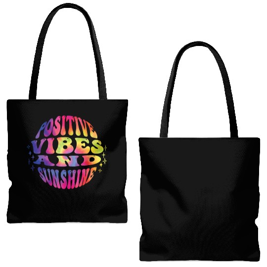 Positive Vibes and Sunshine Summer Party Tote Bags (AOP)