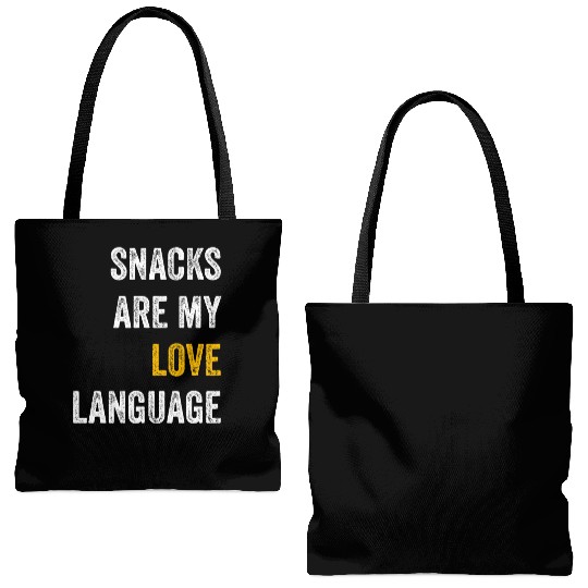 Snacks Are My Love Language Tote Bags (AOP)