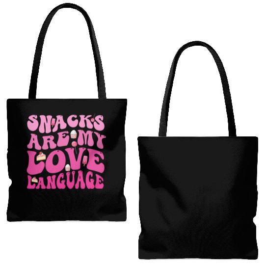 Snacks Are My Love Language Tote Bags (AOP)