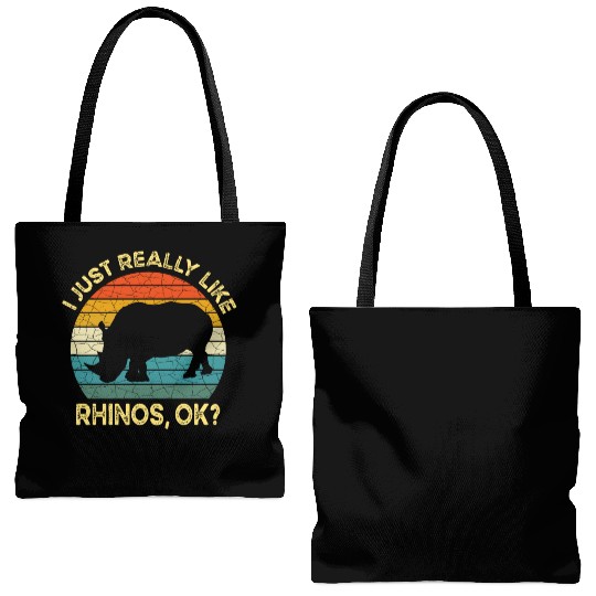 Funny I Just Really Like Rhinos OK, Funny Rhino Tote Bags (AOP)
