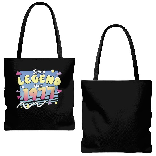 Living Legend Since 1977, 80s Themed Birthday Tote Bags (AOP)