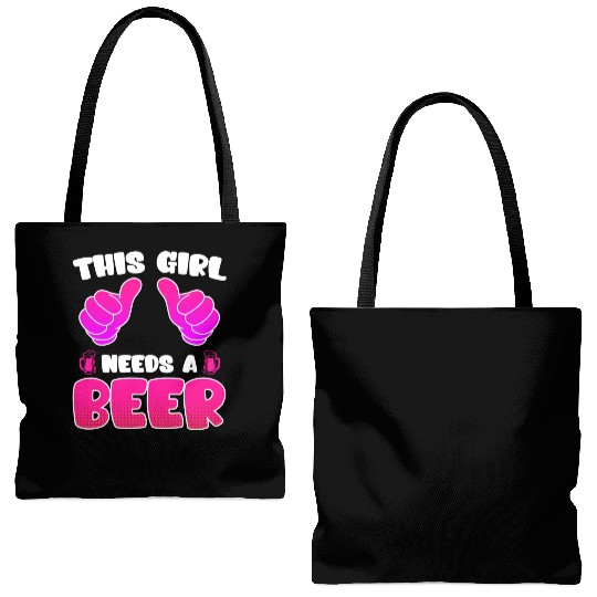 This girl needs a beer vacation Spring Break Tote Bags (AOP)