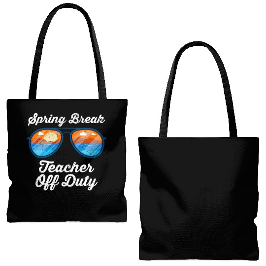 Spring break teacher off duty vacation teacher Tote Bags (AOP)