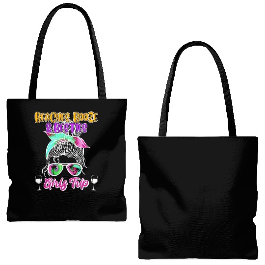 Beaches Booze Besties Girls Trip Spring Break Tote Bags (AOP)