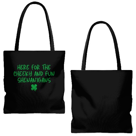 Here for the Cheeky & Fun Shenanigans Irish St Pat Tote Bags (AOP)