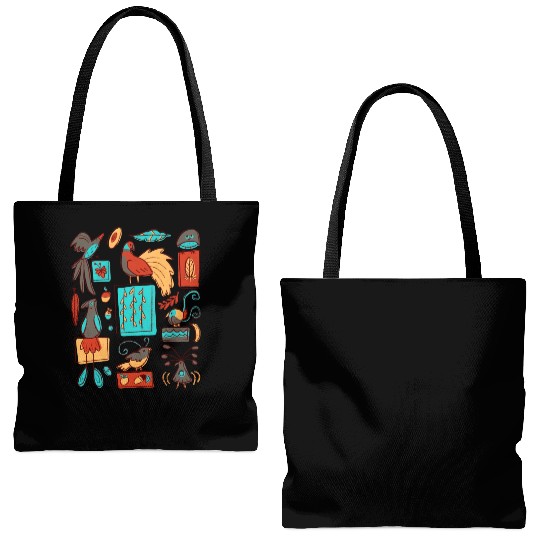 Retro 1950s Birds Of Paradise Pattern Tote Bags (AOP)