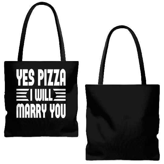 Yes Pizza I Will Marry You Tote Bags (AOP)